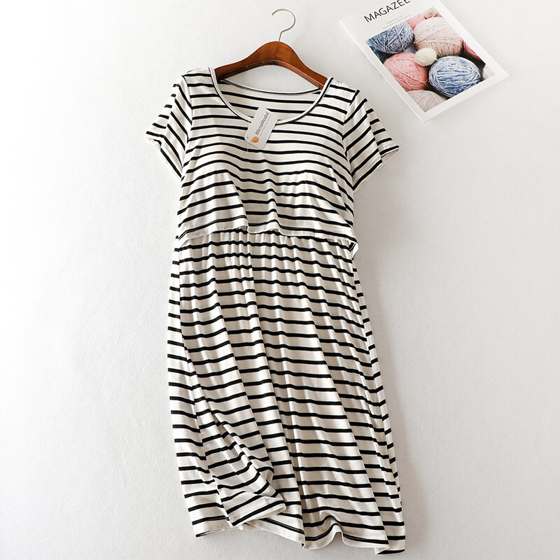 Ρούχα εγκυμοσύνης Πυτζάμες Νυχτικό για έγκυες γυναίκες Κοντό μανίκι Φόρεμα Vestido Εγκυμοσύνη Νυχτικά Θηλασμού Πυζά