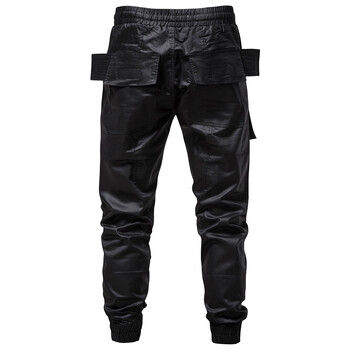 Кожени панталони за мъже Cuir Homme Gothic Steampunk Coated Waxed Pants Hip Hop Cool Cargo Pants Mens Streetwear Pantalones Hombre