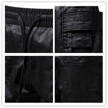 Кожени панталони за мъже Cuir Homme Gothic Steampunk Coated Waxed Pants Hip Hop Cool Cargo Pants Mens Streetwear Pantalones Hombre