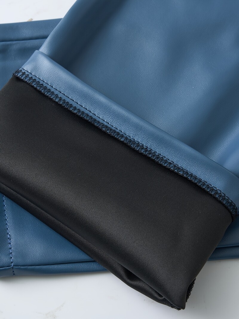 Tavaszi és nyári könnyű és vékony férfi pávakék bőrnadrág, angol stílusú napi férfi nadrág