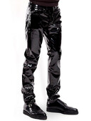 Férfi PU bőr Motoros nadrág Férfi Ruházat Fényes Egzotikus Nadrág Éjszakai Klub viselet Színpadi nadrág Szexi harisnya buliruhák Új