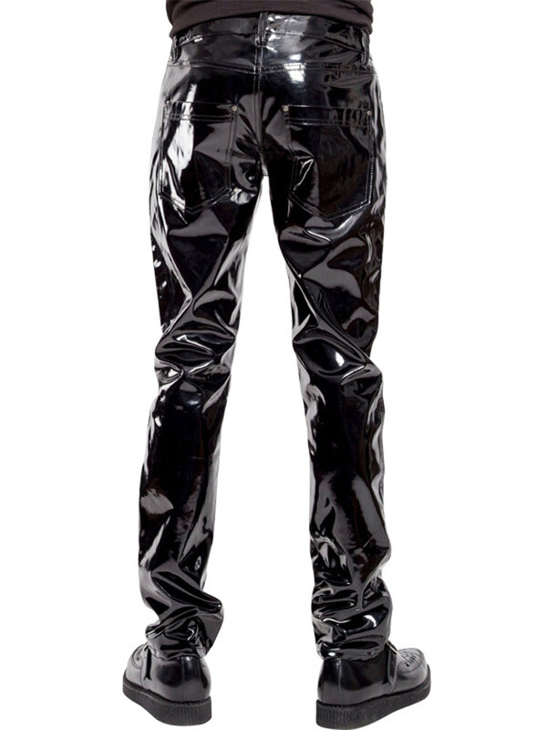 Férfi PU bőr Motoros nadrág Férfi Ruházat Fényes Egzotikus Nadrág Éjszakai Klub viselet Színpadi nadrág Szexi harisnya buliruhák Új