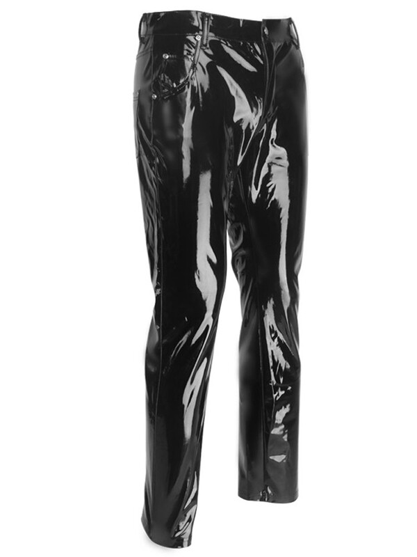 Férfi PU bőr Motoros nadrág Férfi Ruházat Fényes Egzotikus Nadrág Éjszakai Klub viselet Színpadi nadrág Szexi harisnya buliruhák Új