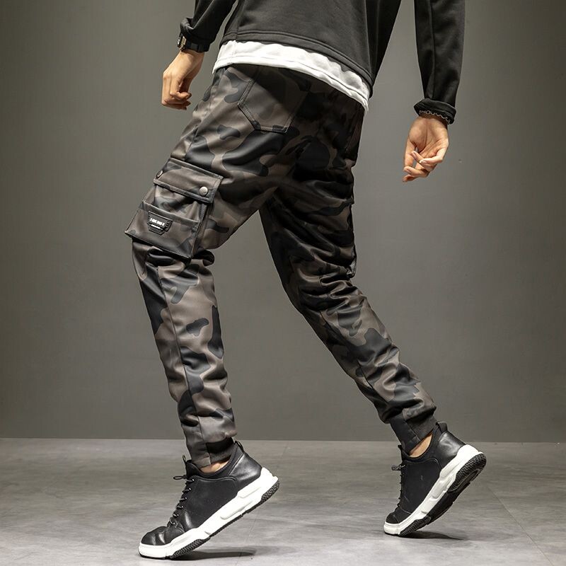 Pantaloni din piele bărbați iarnă cu talie elastică cu talie înaltă ocazional de slăbit, impermeabili, rezistenți la vânt, pantaloni militari, pantaloni cargo din piele pentru bărbați