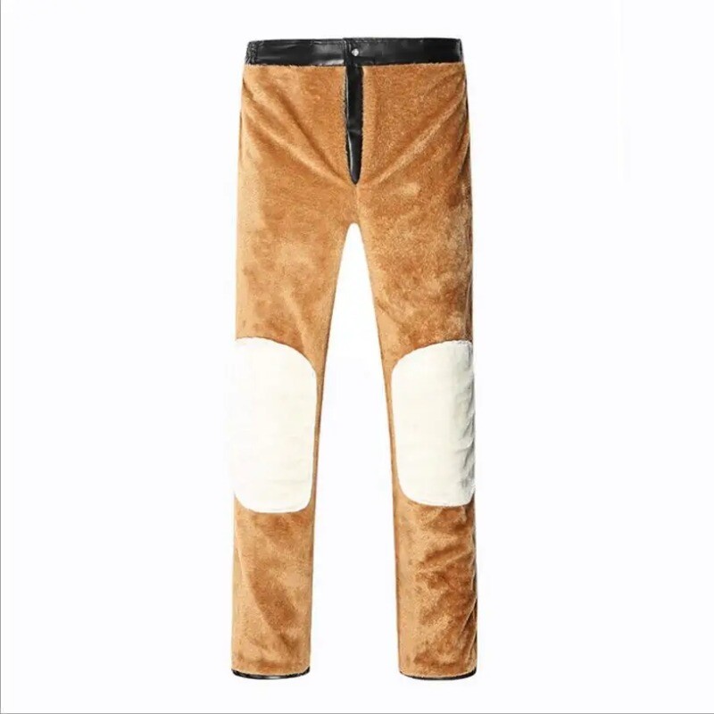 Nove zimske muške kožne hlače od flisa, tople hlače od PU kože dobre kvalitete, velike veličine, vunena podstava, deblje tople zimske hlače, veličina 5