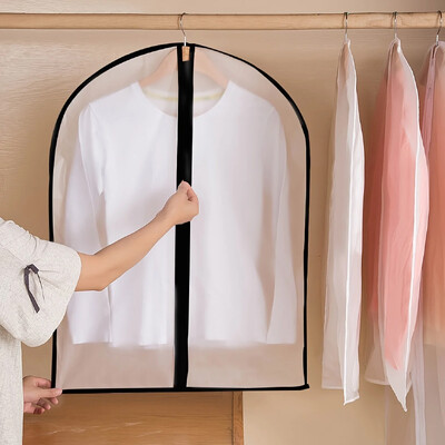 1 bucată-palton, buzunar, husă de praf, buzunar agățat, husă de praf pentru haine, husă transparentă pentru costum, dulap complet închis