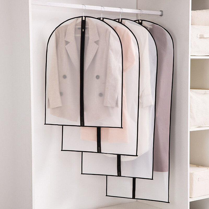 1 bucată-palton, buzunar, husă de praf, buzunar agățat, husă de praf pentru haine, husă transparentă pentru costum, dulap complet închis