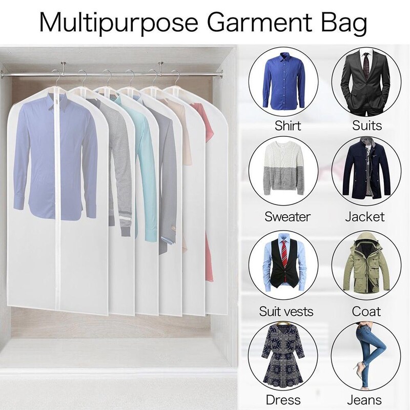 1Gb Apģērbs Putekļu aizsargs Kāzu kleita Pārvalks Uzvalks Mētelis Rāvējslēdzējs Caurspīdīgs Skapis Slēgts Pilnībā Glabāšana Ar Somu Organize A8S1