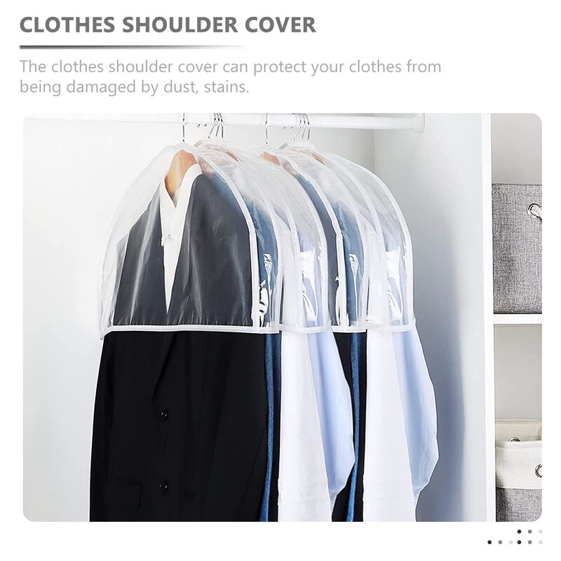 6 db Kézitáska Ruhaakasztók Átlátszó vállvédő Ruhák Védőruha Por 6000X3000X400CM Huzatok Utazás