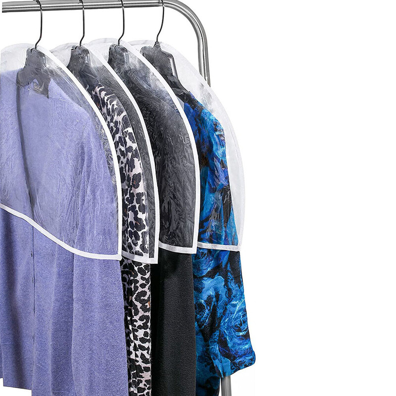 6 db Kézitáska Ruhaakasztók Átlátszó vállvédő Ruhák Védőruha Por 6000X3000X400CM Huzatok Utazás