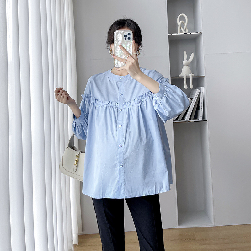 Pamučne bluze za trudnice Košulje dugih rukava Odjeća za trudnice Bluze Trudničke majice