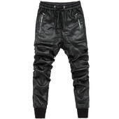 muške ulične kožne hlače ležerne uske hlače za pranje lokomotive muške hlače za trčanje