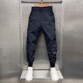 Jogger în aer liber pantaloni sport negri pantaloni subțiri respirabili de vară îmbrăcăminte pentru bărbați marca de lux