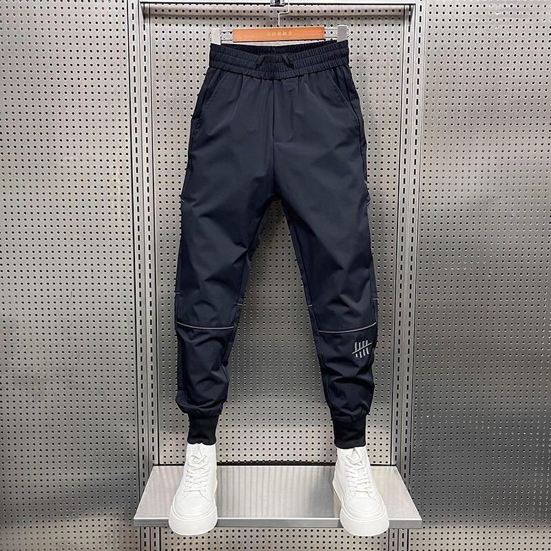 Jogger în aer liber pantaloni sport negri pantaloni subțiri respirabili de vară îmbrăcăminte pentru bărbați marca de lux
