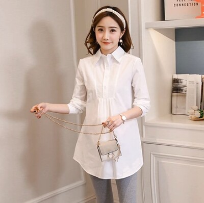 Drabužiai nėščiosioms Ilgomis rankovėmis Palaidinė Marškinėliai Pavasaris Ruduo nėščioms moterims Biuro palaidinės Megztiniai Viršutiniai Premama Nėštumo drabužiai