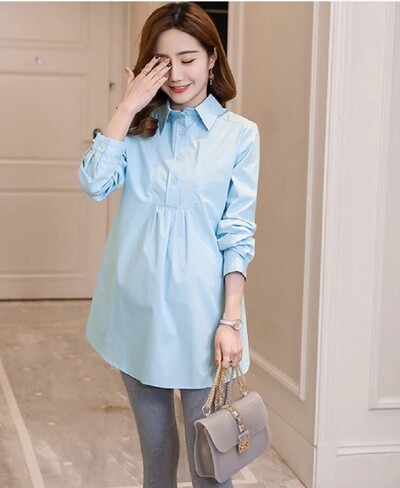 Drabužiai nėščiosioms Ilgomis rankovėmis Palaidinė Marškinėliai Pavasaris Ruduo nėščioms moterims Biuro palaidinės Megztiniai Viršutiniai Premama Nėštumo drabužiai