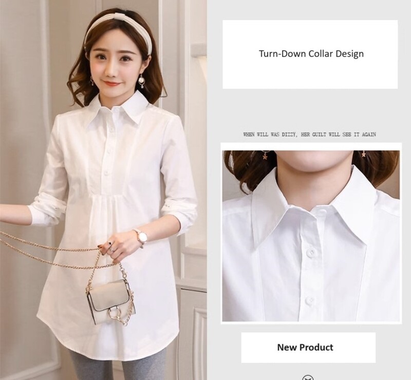 Drabužiai nėščiosioms Ilgomis rankovėmis Palaidinė Marškinėliai Pavasaris Ruduo nėščioms moterims Biuro palaidinės Megztiniai Viršutiniai Premama Nėštumo drabužiai