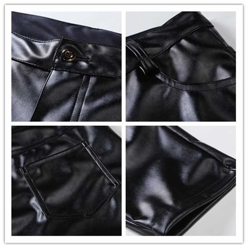 PU kožne hlače Men Homme Sexy 5XL Steampunk Vinatge Hip Hop Pantalon Cuero De Hombre Scenski kostimi 2023 Muške kožne hlače