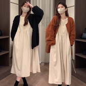 2024. aasta sügistalvine rasedate kampsun, ühe nööbiga pikkade varrukatega kampsun, kudumine kardiganid, rasedad, kootud jakid, mantlid