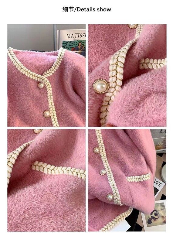 Rietumu stila mode ar nelielu aromātu balts džemperis sieviešu rudens un ziemas jaciņa ūdeles kažokādas trikotāžas jaka