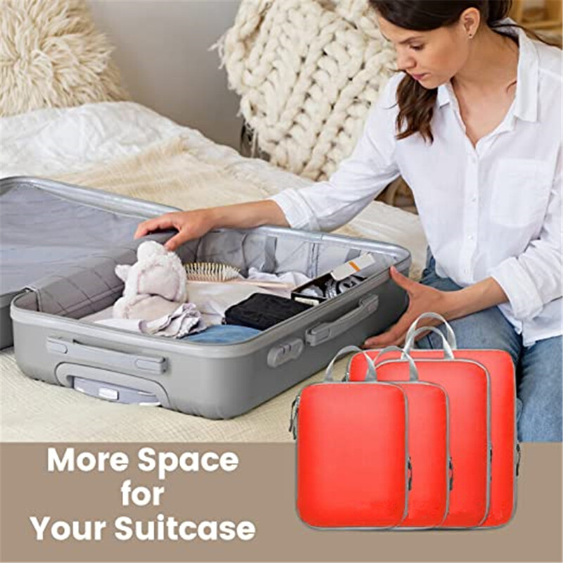 Ceļojumu uzglabāšanas soma Bagāžas organizētājs saspiežams iepakojums maisiņš kubi salokāmi ūdensizturīgi čemodāni somas komplekti pārnēsājama neilona rokassomiņa