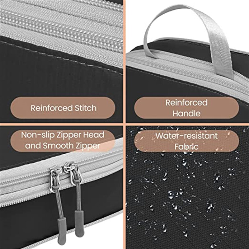 Ceļojumu uzglabāšanas soma Bagāžas organizētājs saspiežams iepakojums maisiņš kubi salokāmi ūdensizturīgi čemodāni somas komplekti pārnēsājama neilona rokassomiņa