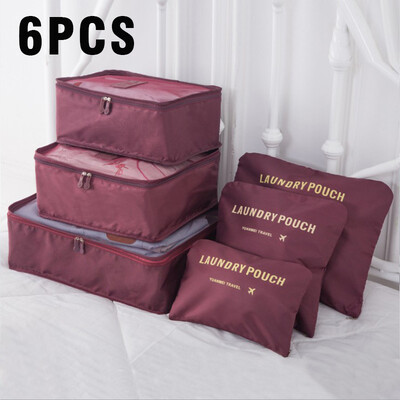 Set de saci de depozitare pliabile de călătorie de 6 buc pentru haine, organizator de haine, dulap, valiză, geantă portabilă, organizator de călătorie, geantă de pantofi