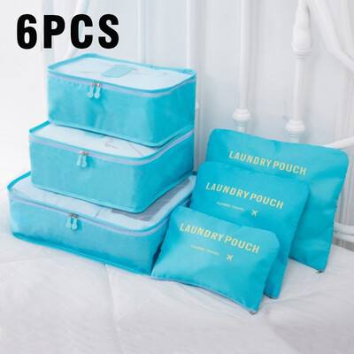 Set de saci de depozitare pliabile de călătorie de 6 buc pentru haine, organizator de haine, dulap, valiză, geantă portabilă, organizator de călătorie, geantă de pantofi