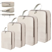 Komplekts/4Gb Pārnēsājams Ceļojumu Kompresijas Iepakojums Kubi Soma Ūdensnecaurlaidīga Organizatora Somas Čemodāns Apģērbi Organizatori Rokassomu Ceļojumu soma