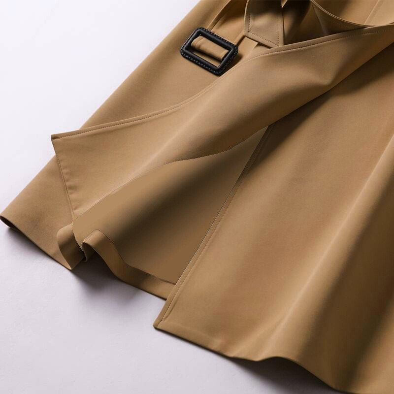 Anglijas divrindu mētelis sievietēm Rudens vējjaka vienkrāsaina sieviešu garā jaka