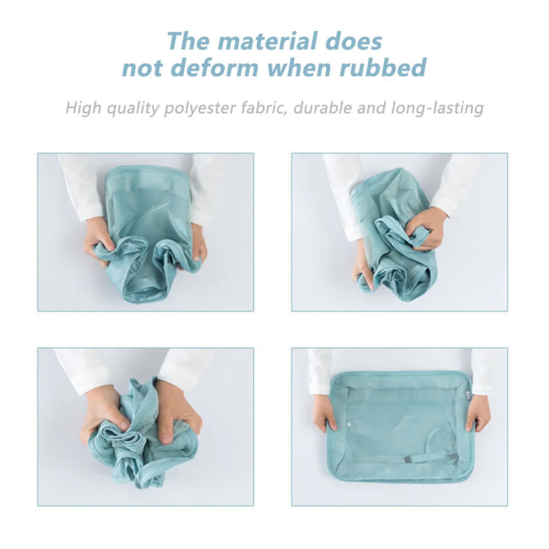 7 gab. Komplekts Ceļojumu organizators Glabāšanas somas Čemodāns Iepakojums Kubi futrāļi Pārnēsājams skapis Bagāžas Apģērbi Apavu maciņš Salokāms