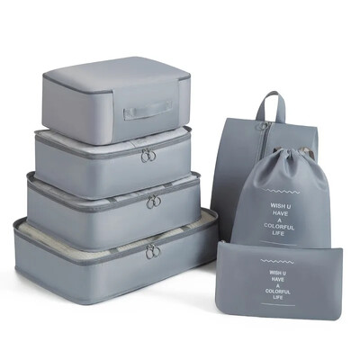 Seitsmeosaline reisihoiukott Paksendatud reisikohver riiete klassifikatsioon hoiukott 7-osaline komplekt