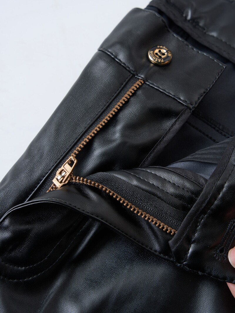 Proljetne i ljetne lagane i tanke muške crne kožne hlače, pogodne za dnevne poslovne i muške hlače za slobodno vrijeme