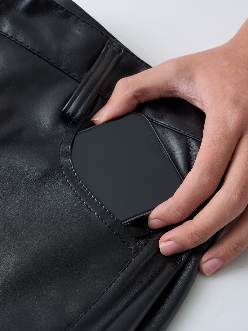 Proljetne i ljetne lagane i tanke muške crne kožne hlače, pogodne za dnevne poslovne i muške hlače za slobodno vrijeme