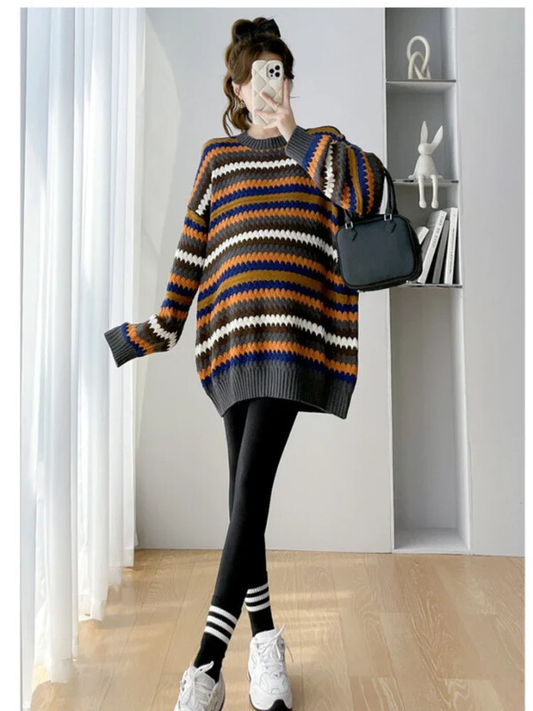 Jesen Zima Džemperi za trudnice Dugi rukavi Odjeća za trudnice Puloveri za pletenje Kaputi Džemperi za trudničke fotografije