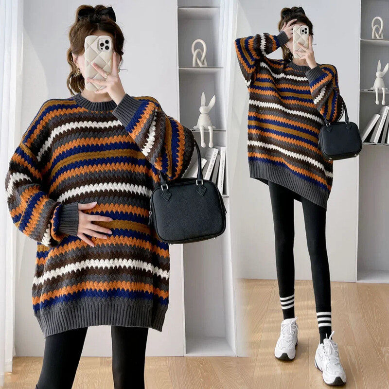 Jesen Zima Džemperi za trudnice Dugi rukavi Odjeća za trudnice Puloveri za pletenje Kaputi Džemperi za trudničke fotografije