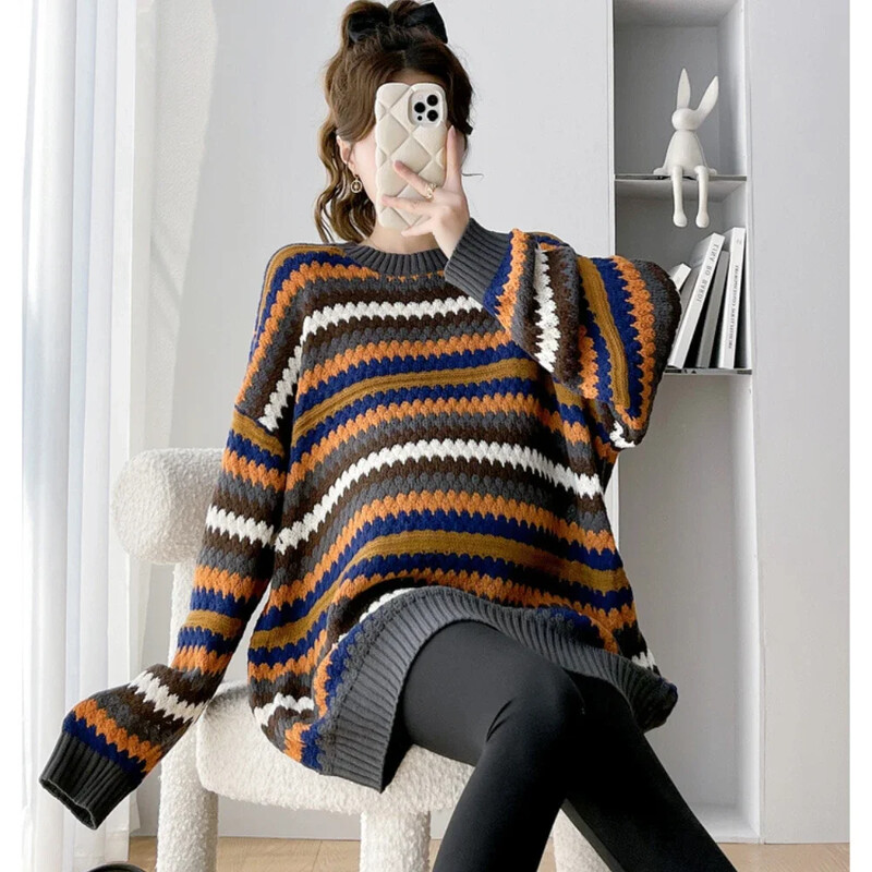 Jesen Zima Džemperi za trudnice Dugi rukavi Odjeća za trudnice Puloveri za pletenje Kaputi Džemperi za trudničke fotografije