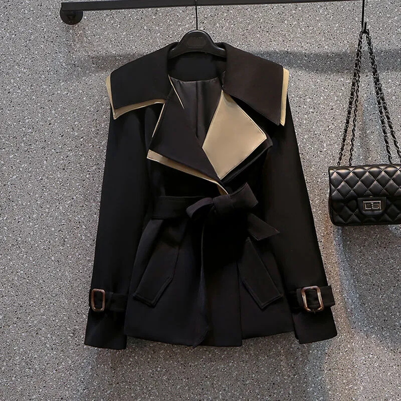 2024. Proljeće Jesen Novi korejski kratki trenč kaput Ženska jakna dugih rukava do struka Ženska vjetrovka Gornja odjeća Ženski kaput