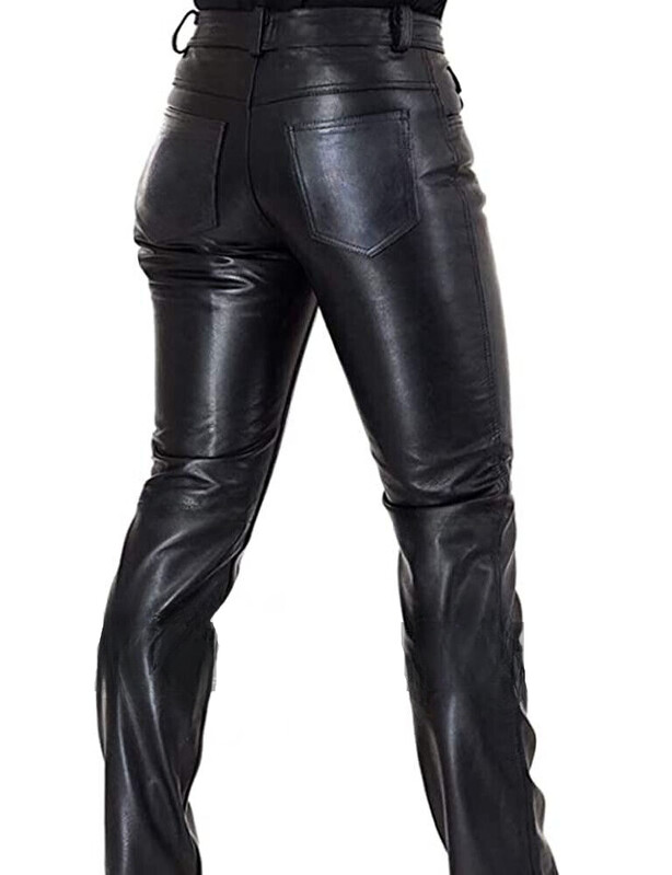 Primăvara Toamnă Pantaloni din piele pentru bărbați Pantaloni creion slim Fit Moda masculină Pantaloni din piele PU Pantaloni motociclete Streetwear