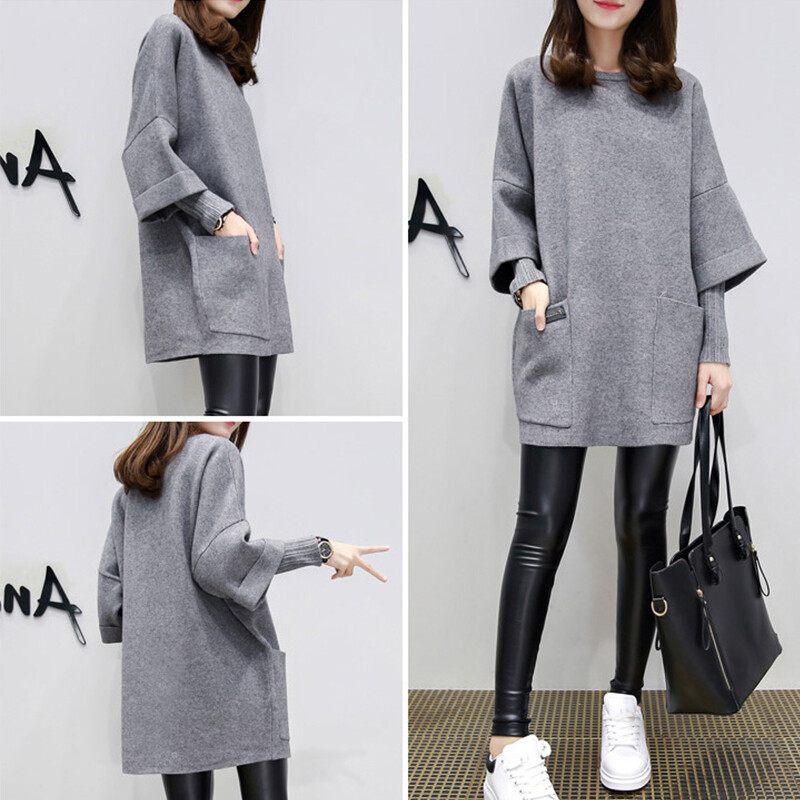 Nova pletena haljina za trudnice Jesen Zima Mašna dugih rukava Patchwork haljina za trudnice okruglog izreza Slatki volani Odjeća za trudnice