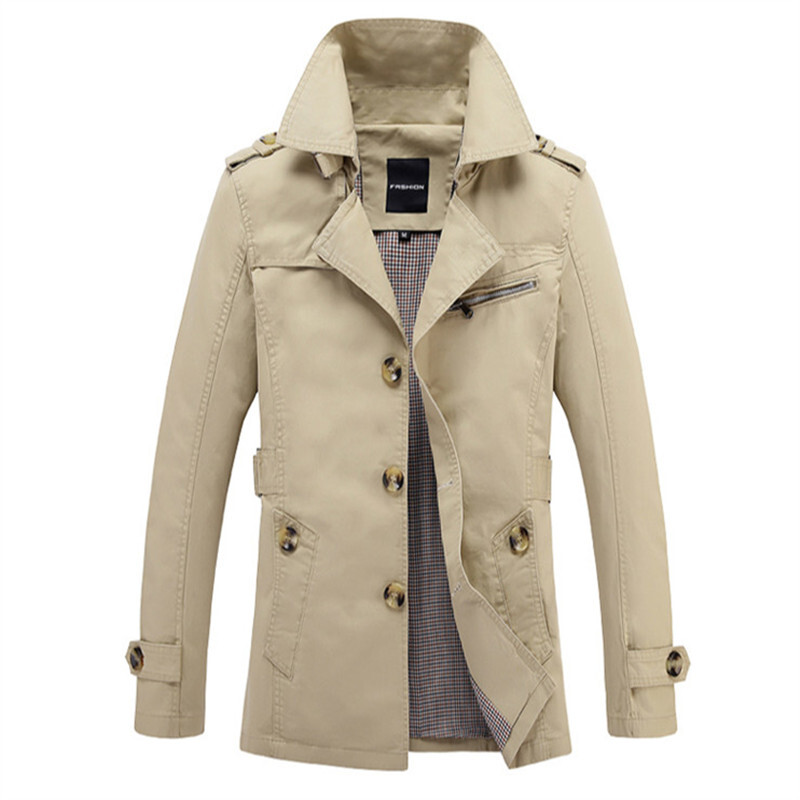Zīmols vīriešu virsjaka, gara jaka, mētelis vīriešiem vīriešu mētelis Trenčjaka vējjaka virsdrēbes kokvilnas auduma apģērbi