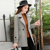 Villane mantel Naisterõivad 2023, kevad ja sügis, uus mood, temperament, ühevärviline õhuke lühike villane jope, naiste Tide H3028