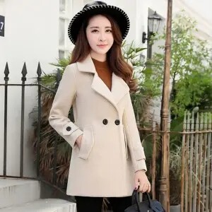 Villane mantel Naisterõivad 2023, kevad ja sügis, uus mood, temperament, ühevärviline õhuke lühike villane jope, naiste Tide H3028