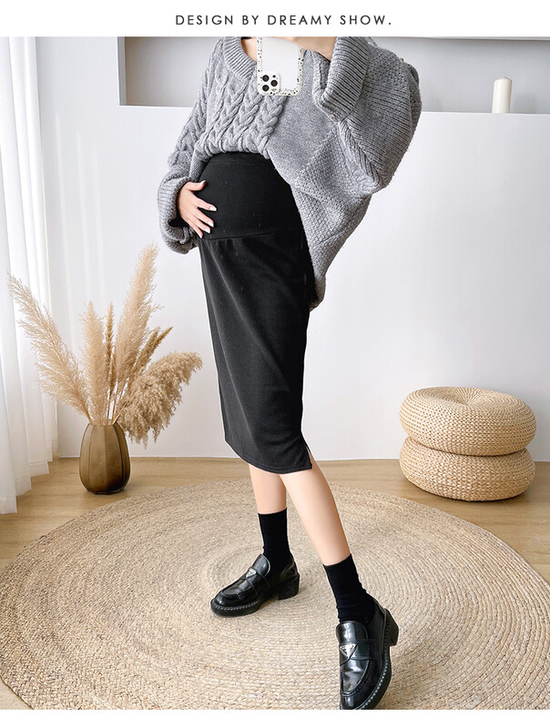 Pulover za trudnice velikih veličina, šišmiš rukava, V-izreza, pleteni puloveri za trudnice velikih veličina, dugi široki zimski odjevni predmeti za trudnice