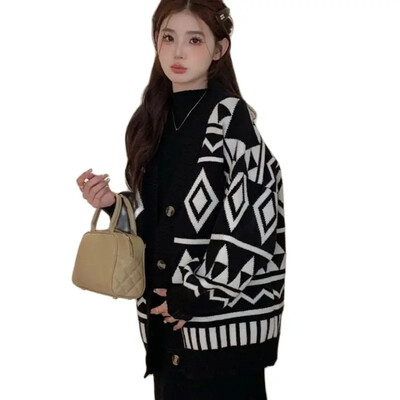 Stil coreean Maternitate Mantoane Iarna Maneca Lunga Modele Negru Alb Moda Femeie Insarcinata Cardigane tricotate Jachete Sarcina