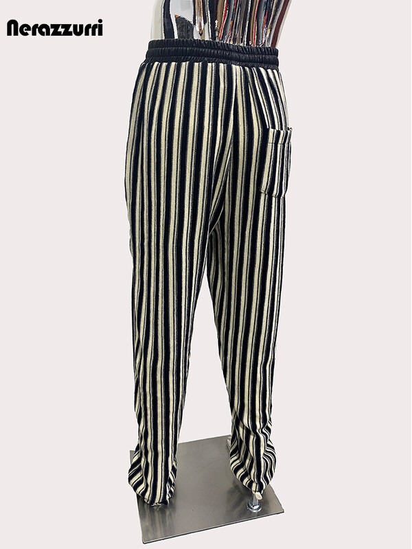 nerazzurri, primăvară toamnă, largi, colorați, pantaloni cu picioare largi, pentru bărbați, cu șnur, talie elastică înaltă, haine lejere 2024