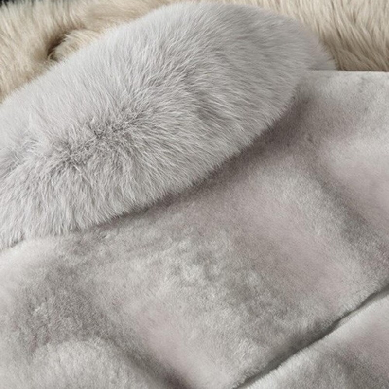 2022 Jesen Zima Ženska bunda od umjetnog krzna Ležerna debela topla ovratnik od umjetnog krzna lisice Uska gornja odjeća Duge jakne 5XL