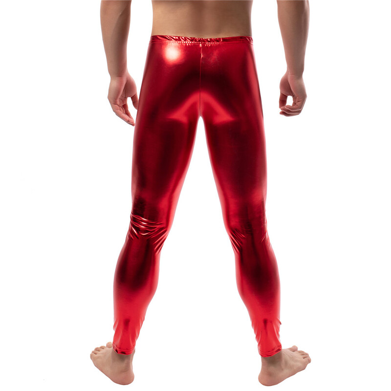 Garie vīriešu legingi Mākslīgās ādas šauras bikses PU ādas Pole Dance šauras bikses naktsklubs vīriešu bikses ballītei Clubwear 3XL/4XL