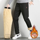 Vīriešu rudens un ziemas siltas flīsa bikses Sherpa flīsa odere Jogger bikses sporta bikses ar rāvējslēdzēju kabatas ikdienas bikses 8XL-120KG