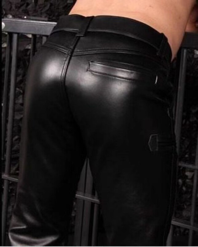 Modne muške hlače od umjetne kože za pozornicu Punk motociklističke biciklističke uske PU hlače za zabave za muškarce